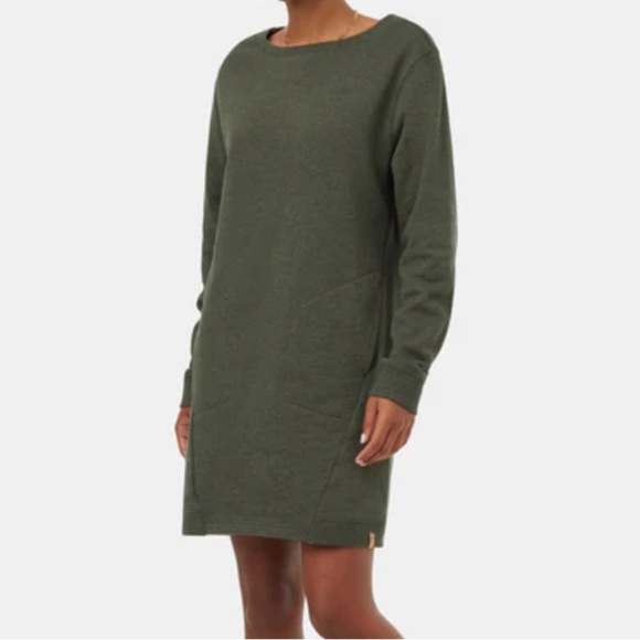 tentree Dresses & Skirts - Tentree Green Crewneck Sweater Dress Women’s Small